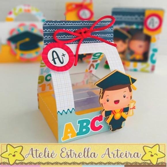 Porta Caixa Acrilica Tema Formatura Abc