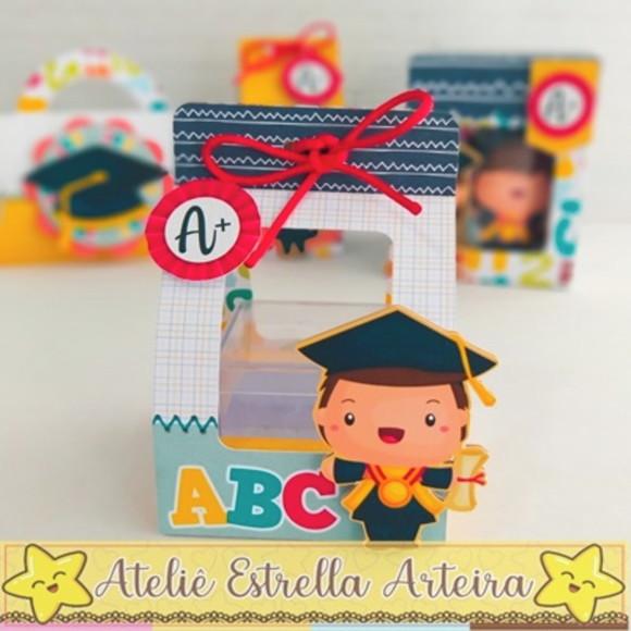 Porta Caixa Acrilica Tema Formatura Abc