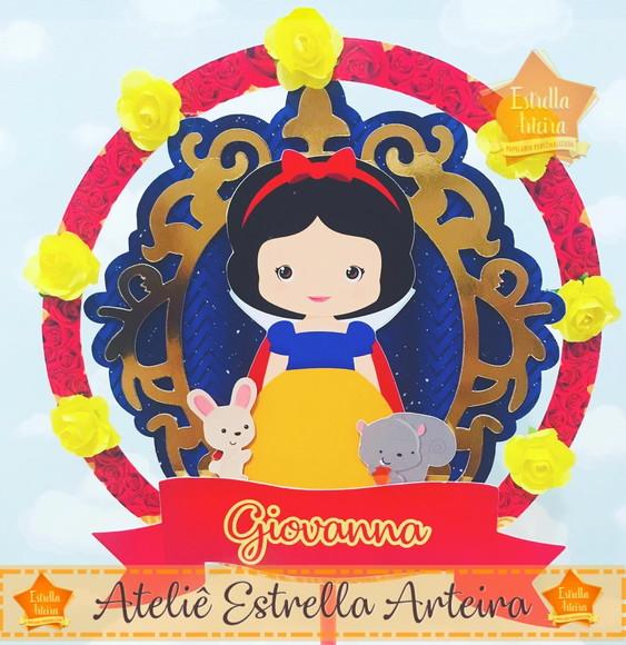 TOPO DE BOLO BRANCA DE NEVE