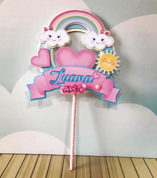 TOPO DE BOLO CHUVA DE AMOR