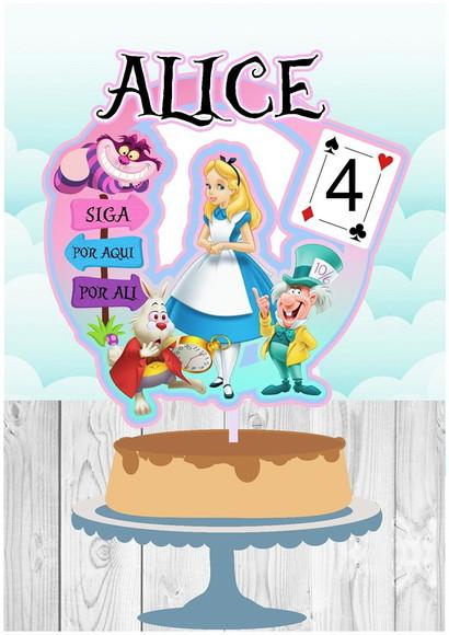 TOPO DE BOLO CIRCULAR ALICE