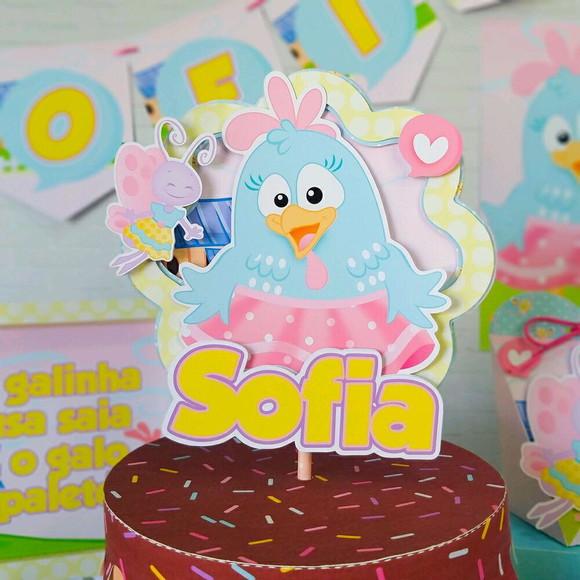 TOPO DE BOLO GALINHA PINTADINHA CANDY