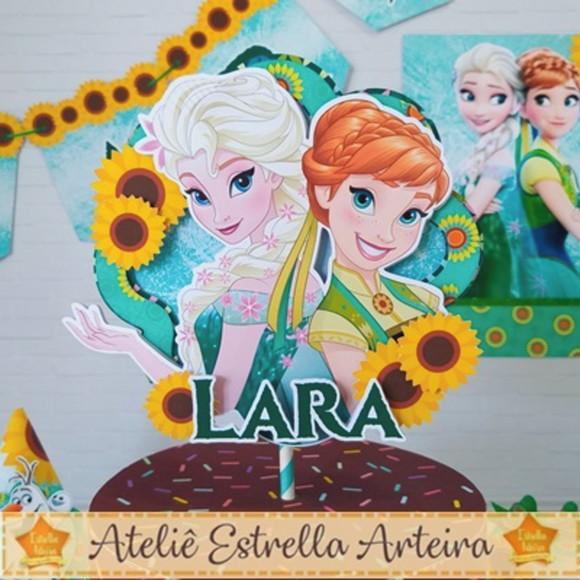 Topo De Bolo Tem Frozen Fever