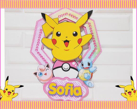 TOPO DE BOLO TEMA POKEMON MENINA