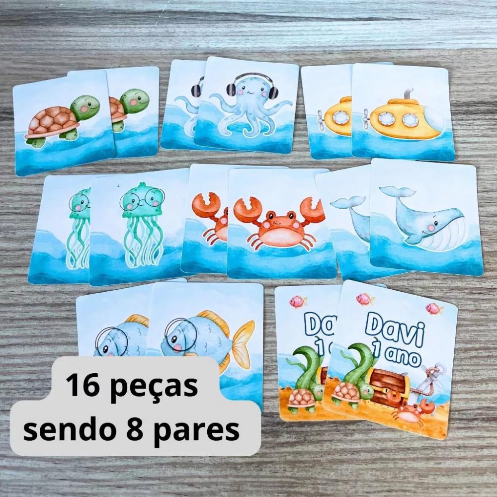 Jogo da Memória Personalizado Fundo do Mar