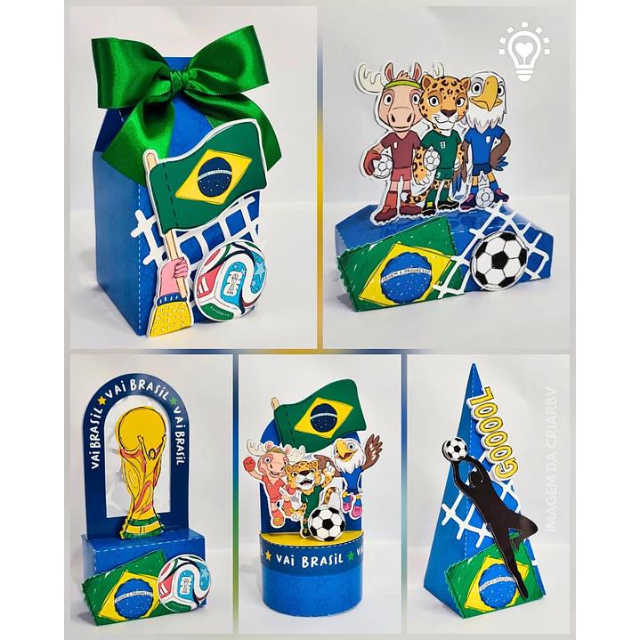 30 Caixinhas PEGUE E MONTE  - Tema Copa do Mundo