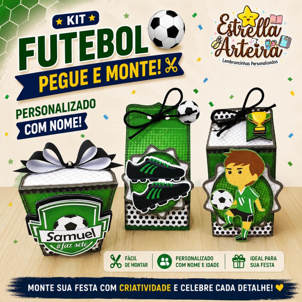 30 Caixinhas PEGUE E MONTE  - Tema Futebol
