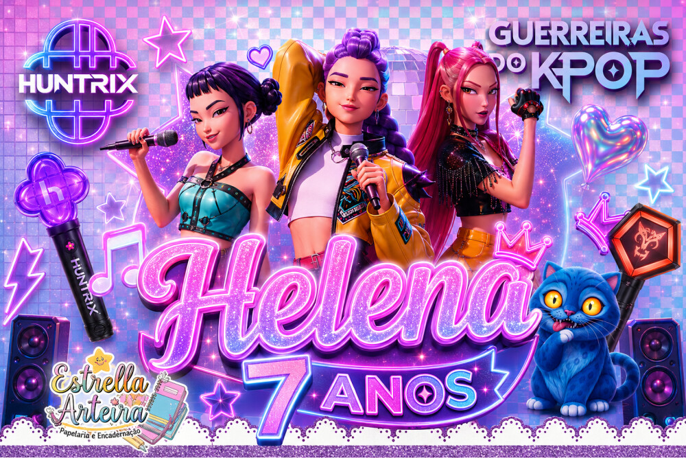 Pedido Especial  - Festa na escola - Tema Guerreiras do KPOP
