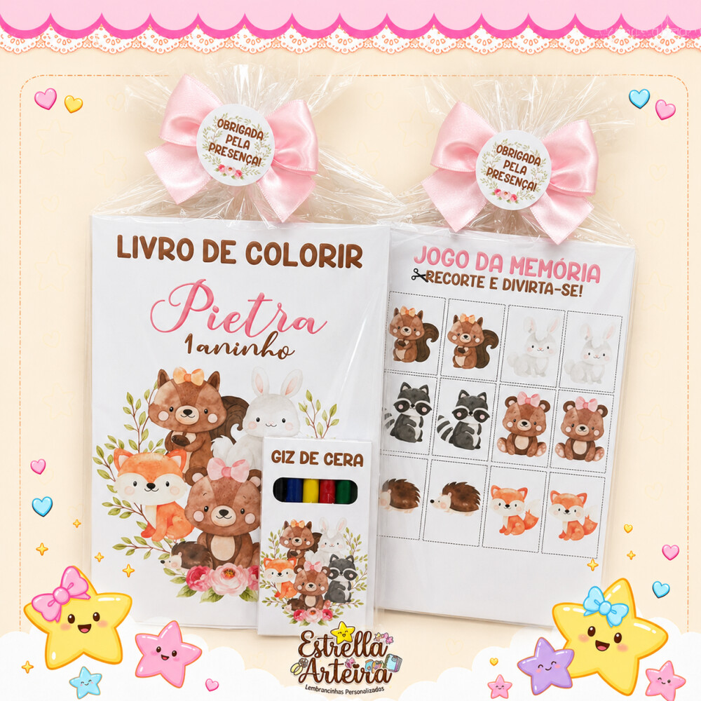 Revistinha de colorir - Tema Bosque