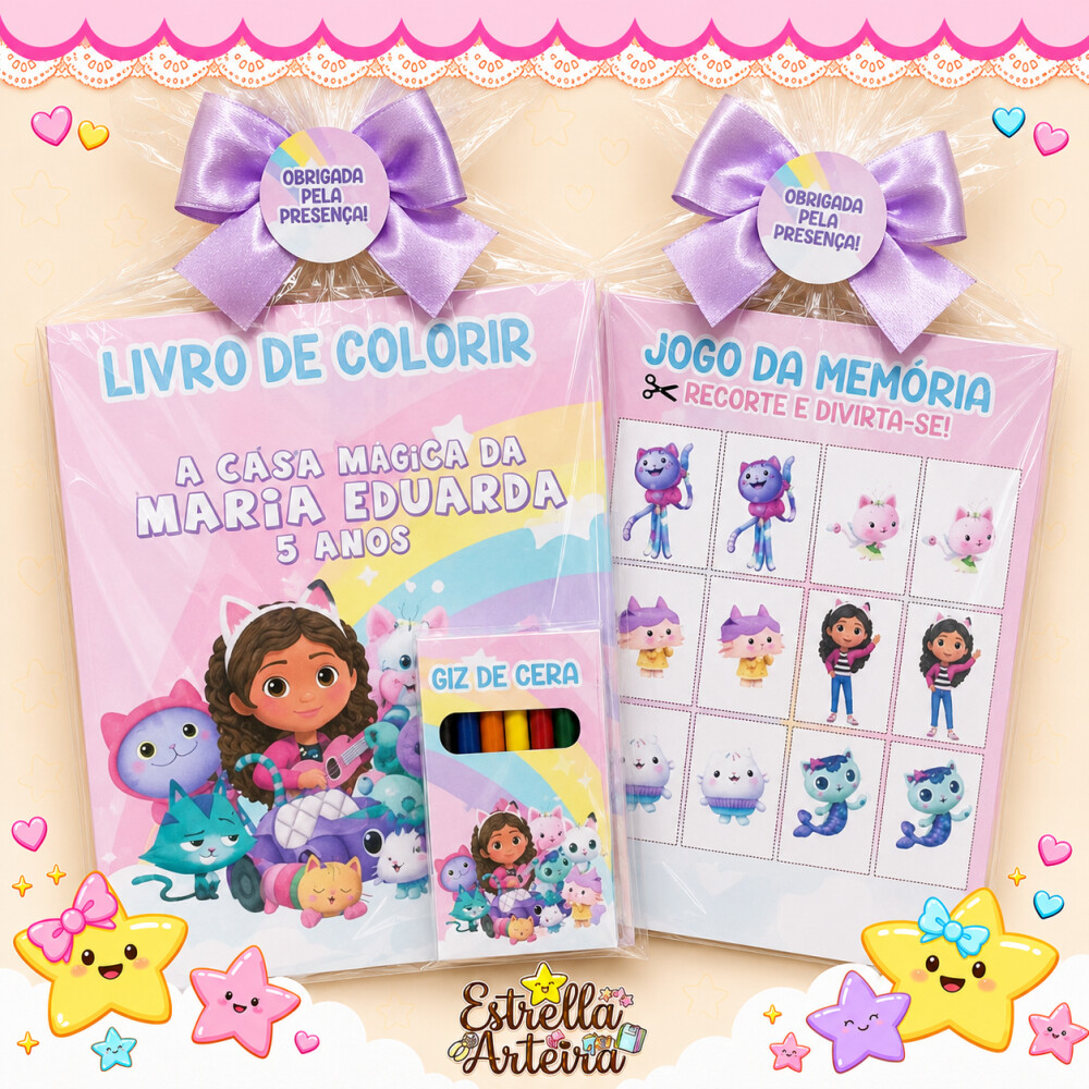 Revistinha de colorir - Tema A casa mágica da Gabby