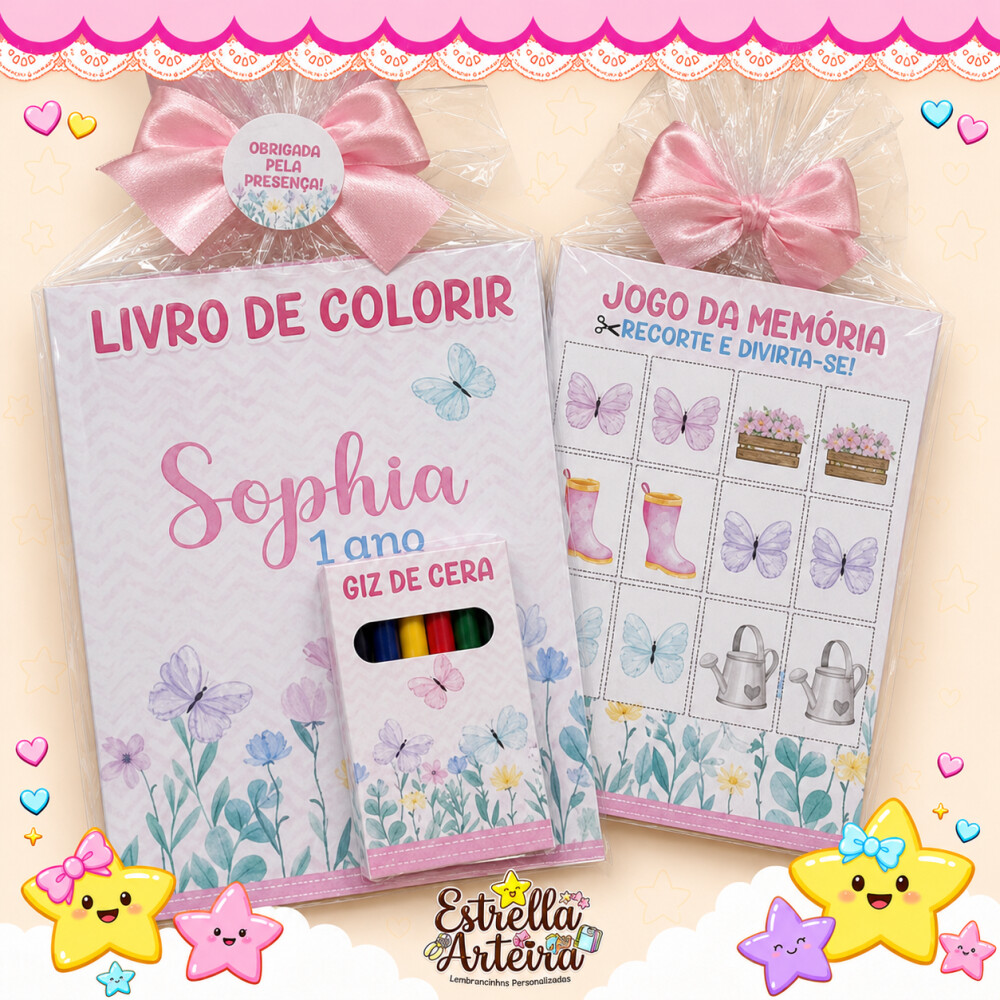 Revistinha de colorir - Tema Jardim