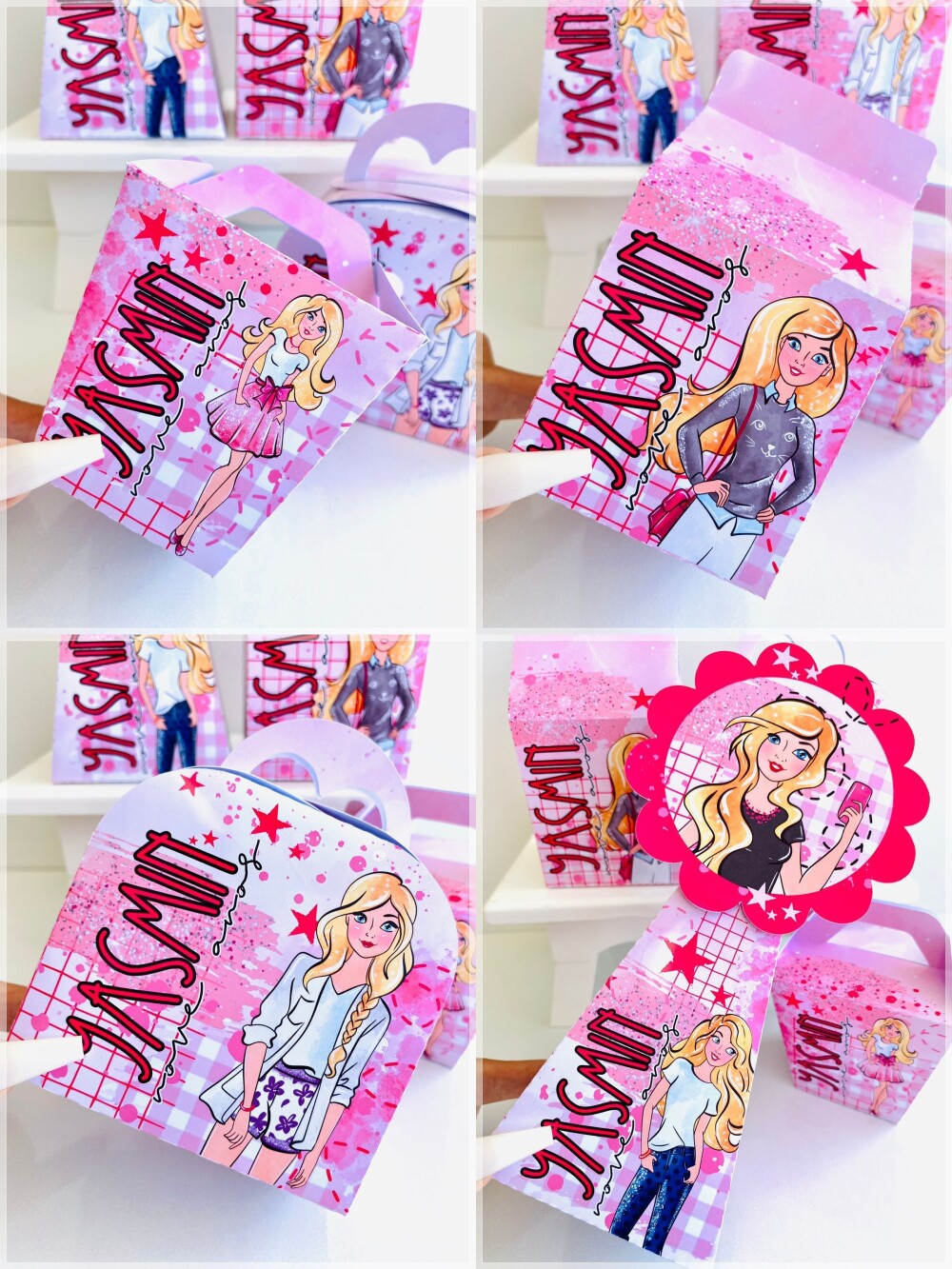 30 Caixinhas PEGUE E MONTE - Tema BARBIE