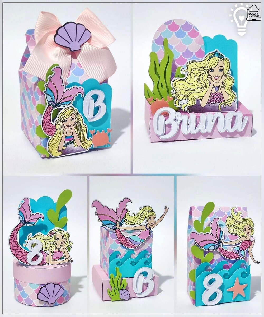 30 Caixinhas PEGUE E MONTE - Tema BARBIE