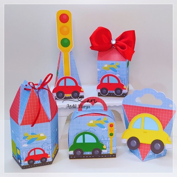 30 Caixinhas PEGUE E MONTE - Tema Carros