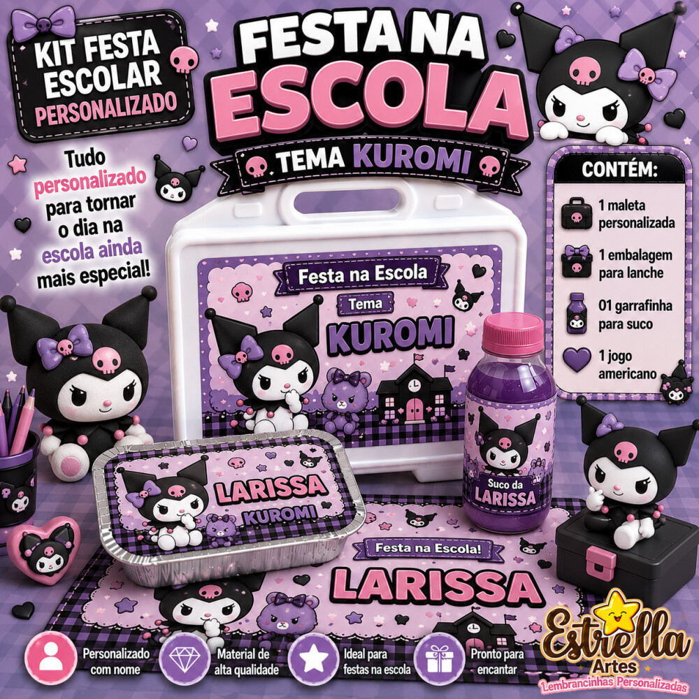 Kit festa escolar - Tema Kuromi