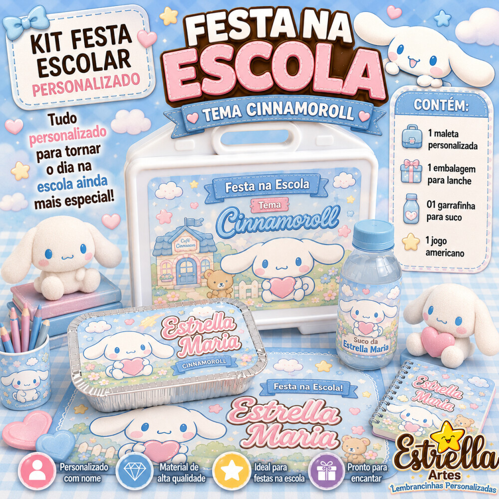 Kit festa escolar - Tema Cinnamoroll