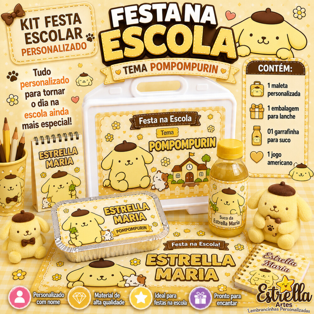Kit festa escolar - Tema Pompompurin
