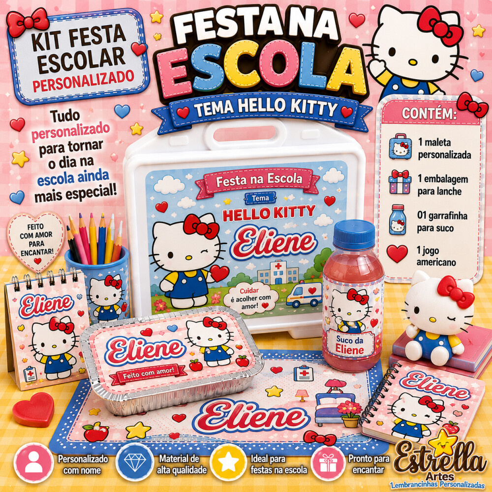 Kit festa escolar - Tema Hello Kitty