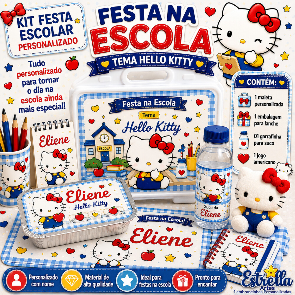 Kit festa escolar - Tema Hello Kitty