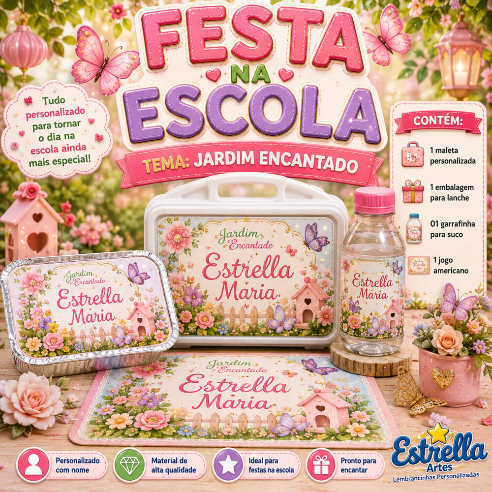 Kit festa escolar - Tema Jardim Encantado