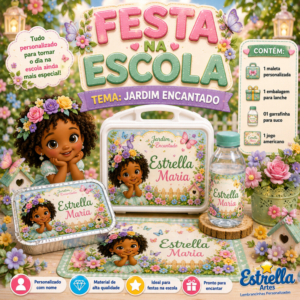 Kit festa escolar - Tema Jardim Encantado
