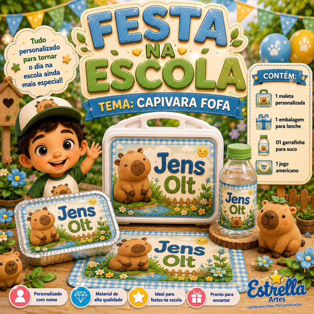 Kit festa escolar - Tema Capivara