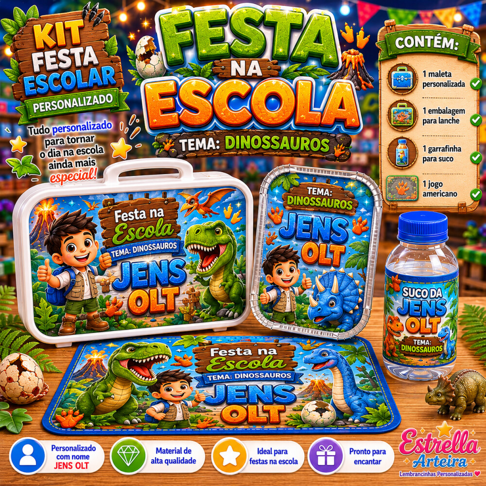 Kit festa escolar - Tema Dinossauro