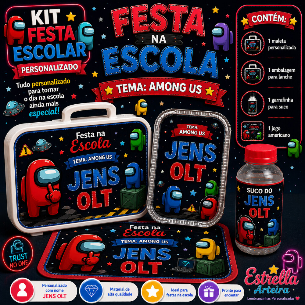 Kit festa escolar - Tema Among Us