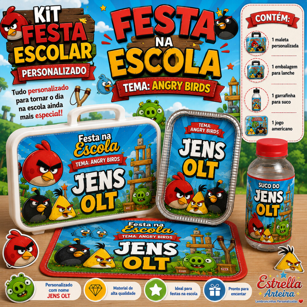 Kit festa escolar - Tema Angry Birds