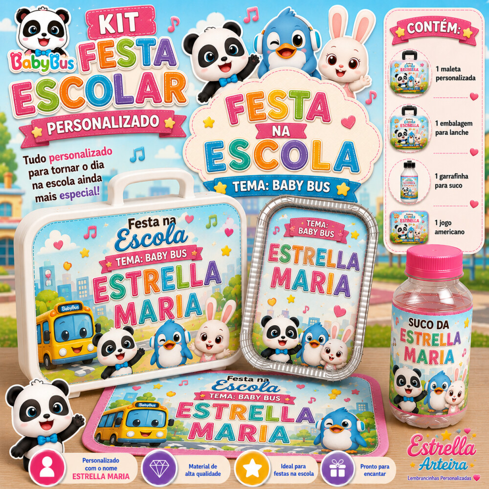 Kit festa escolar - Tema Baby Bus