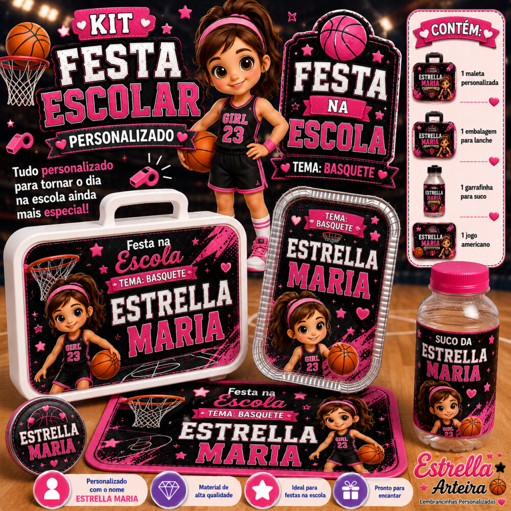 Kit festa escolar - Tema Basquete