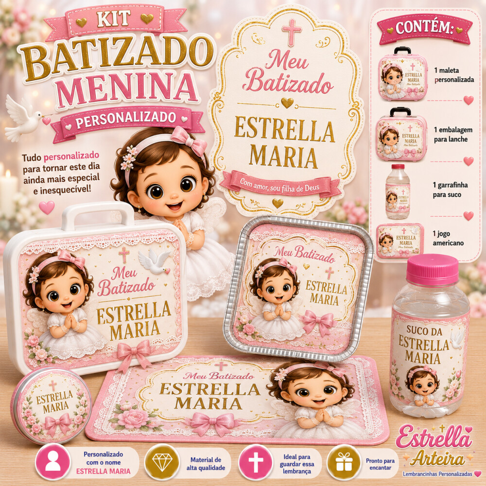 Kit festa escolar - Tema Batizado menina