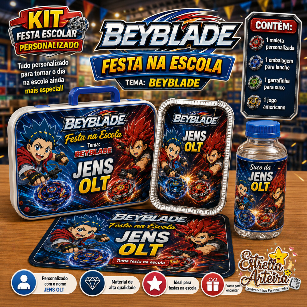 Kit festa escolar - Tema Beyblade