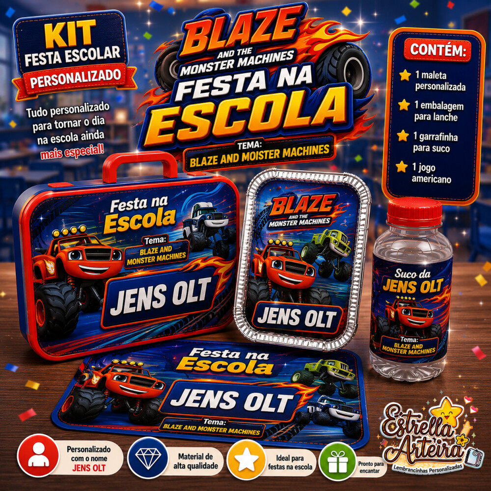 Kit festa escolar - Tema Blaze and Monster