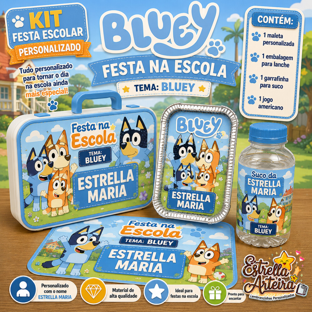 Kit festa escolar - Tema Bluey