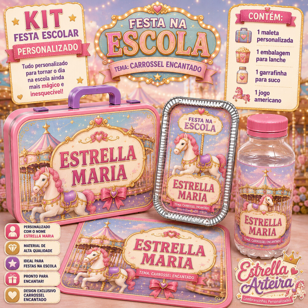Kit festa escolar - Tema Carrossel Encantado