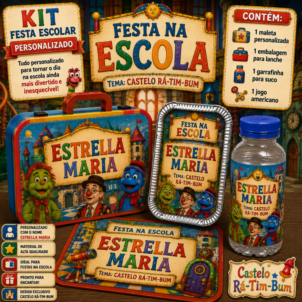 Kit festa escolar - Tema Castelo Ra Tim Bum