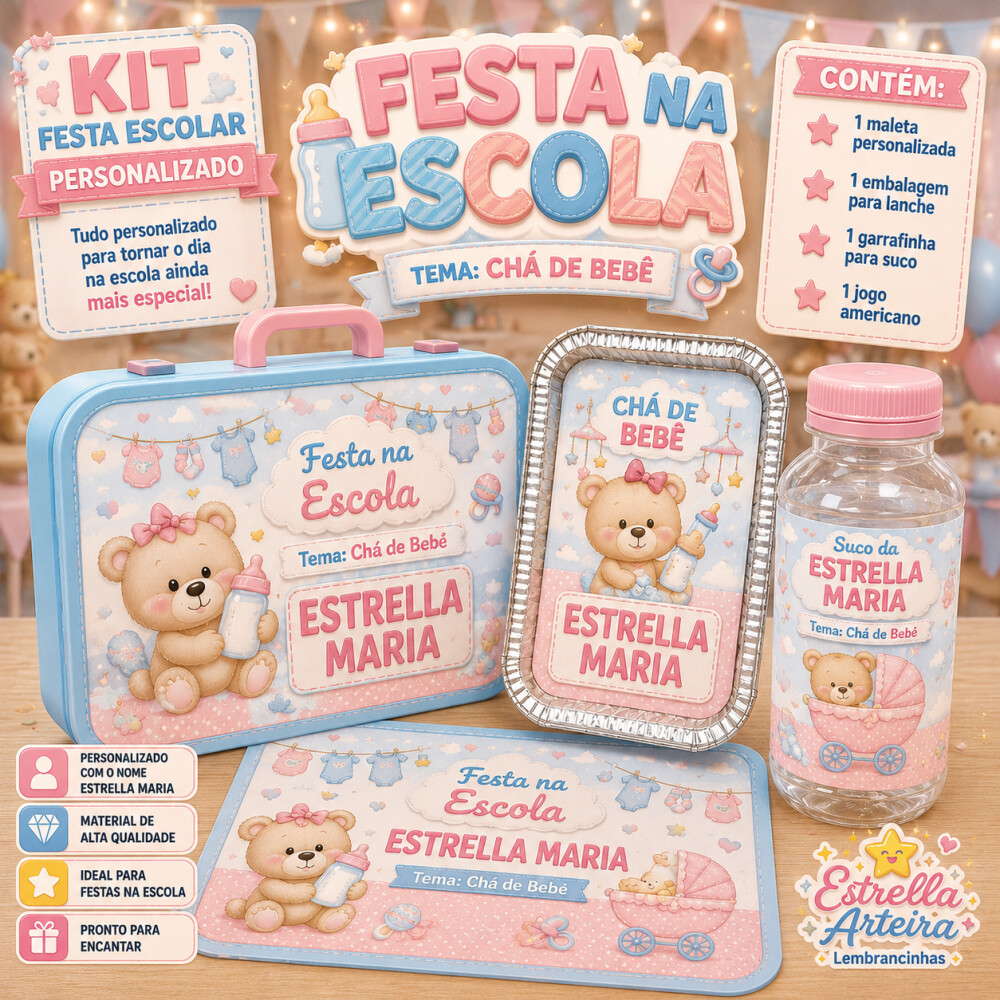 Kit festa escolar - Tema Chá de Bebê
