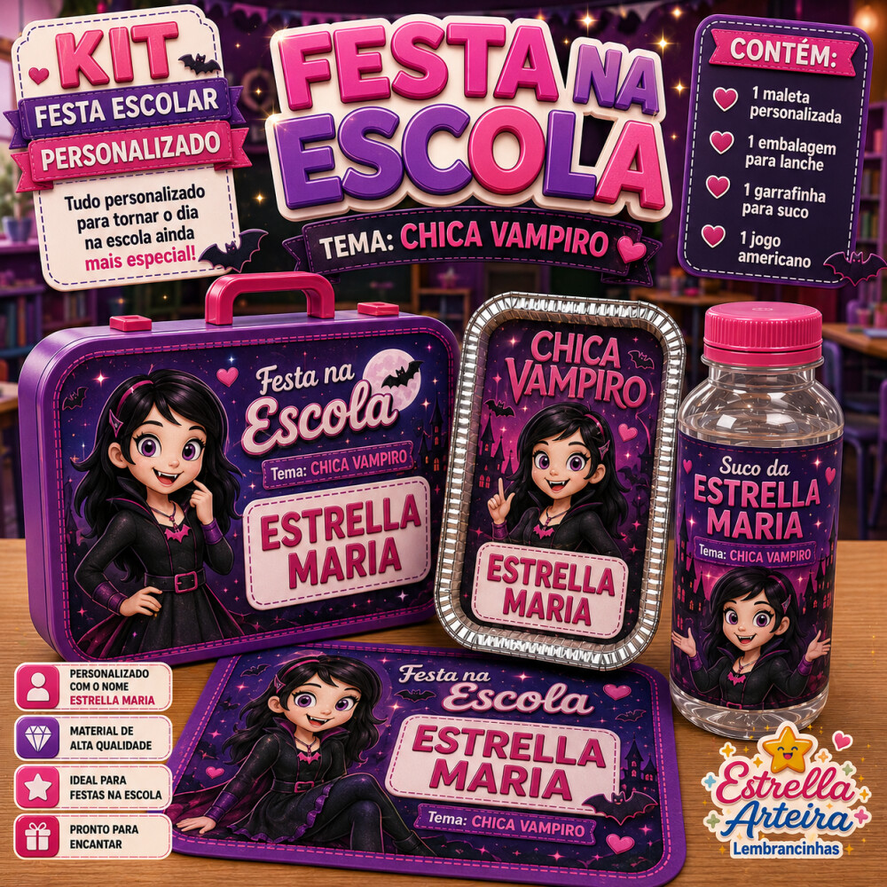 Kit festa escolar - Tema Chica Vampira