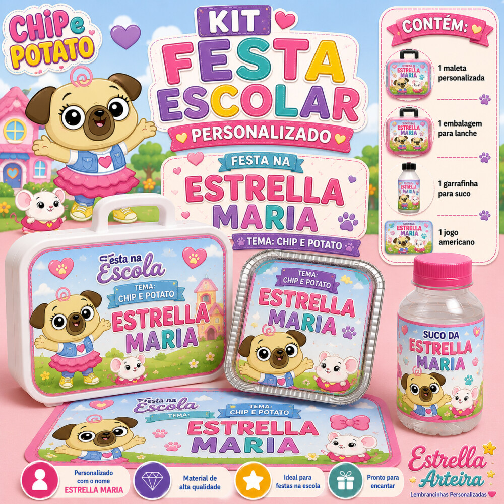 Kit festa escolar - Tema Chip e Potato
