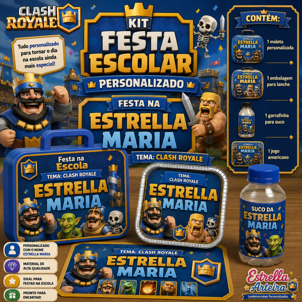 Kit festa escolar - Tema Clash Royale