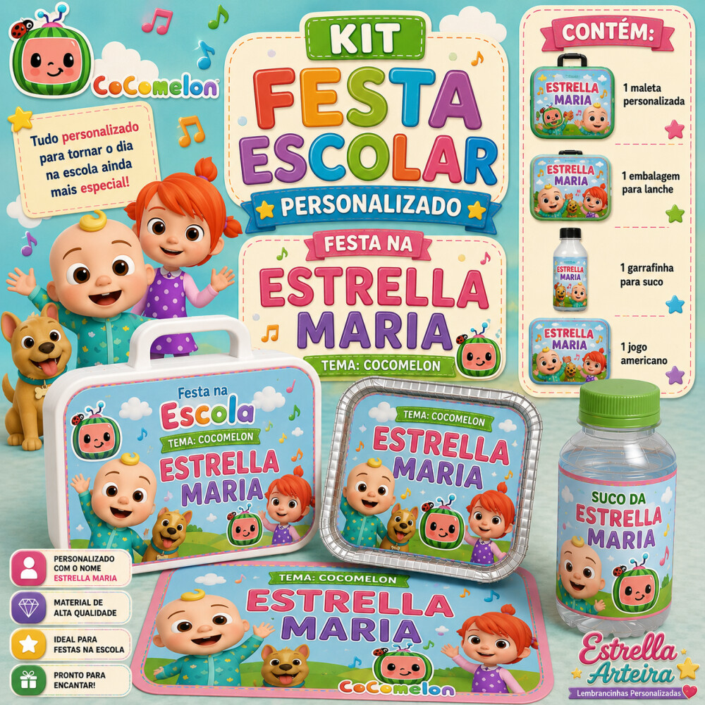 Kit festa escolar - Tema Cocomelon