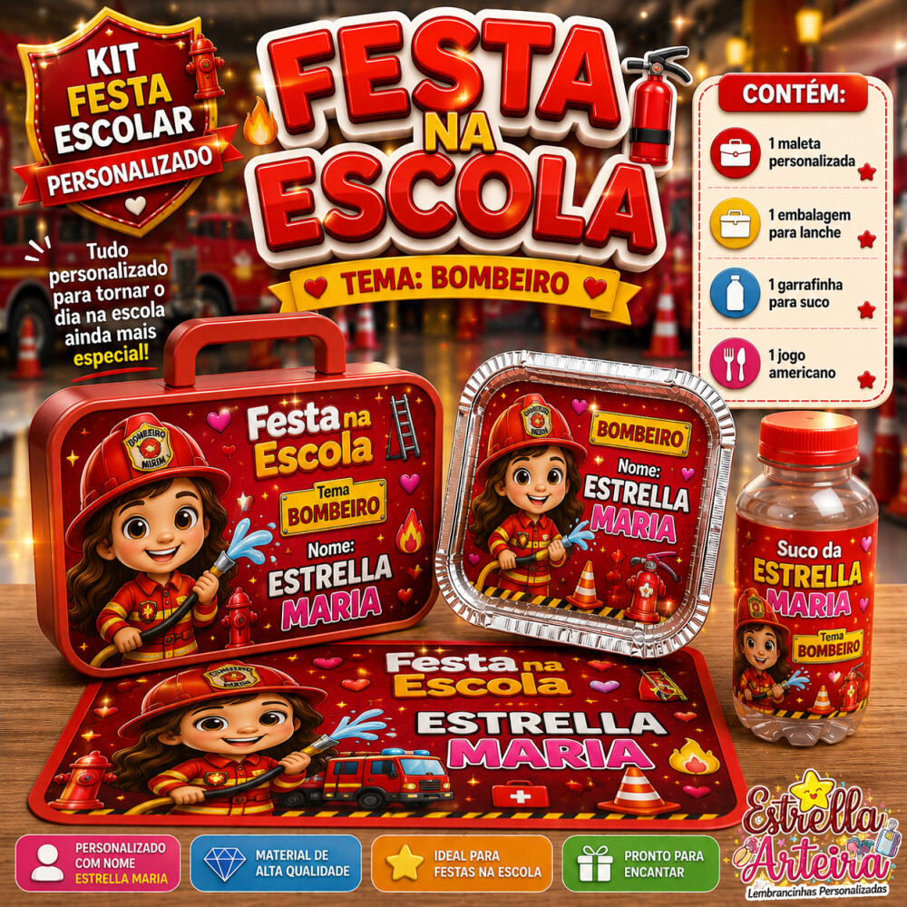 Kit festa na Escola Bombeiro menina