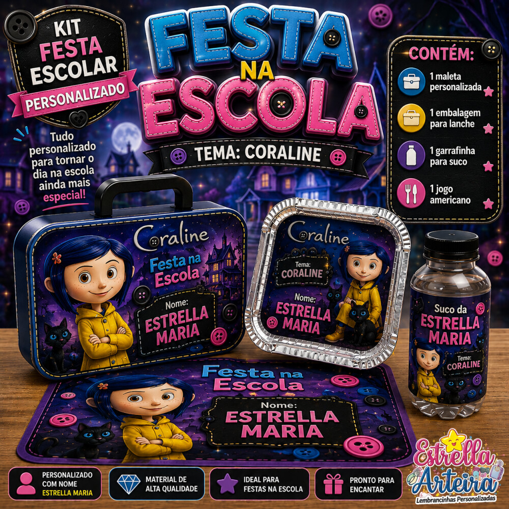 Kit festa na Escola Coraline