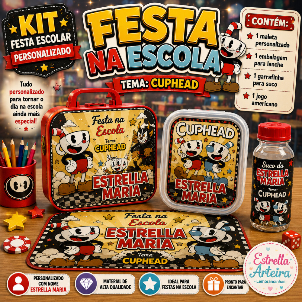 Kit festa na Escola CupHead