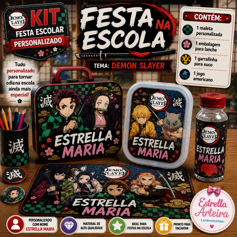 Kit festa na Escola Demon Slayer