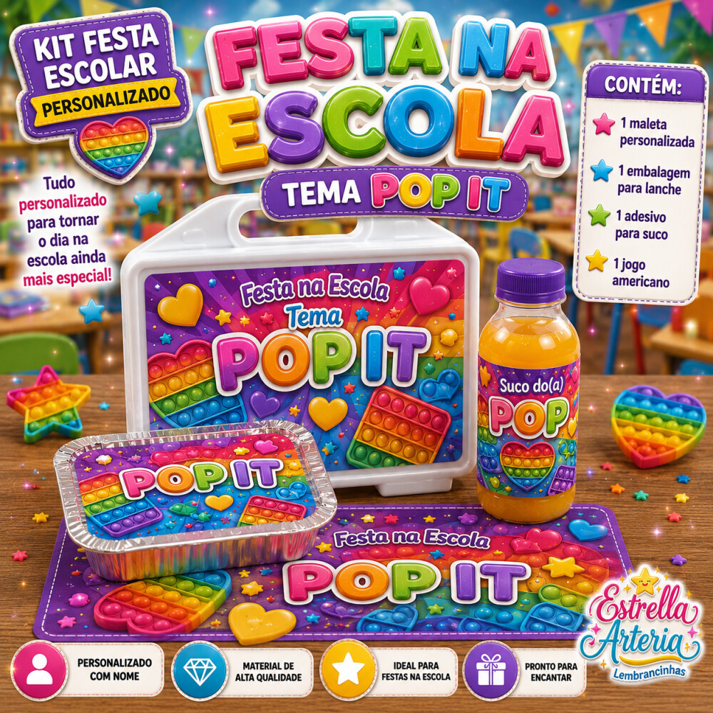 Kit festa na Escola Pop it