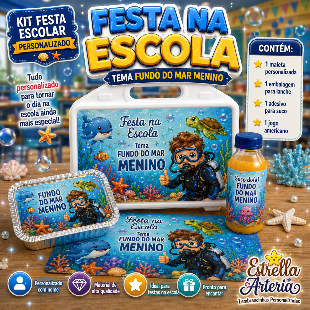 Kit festa na Escola Fundo do Mar