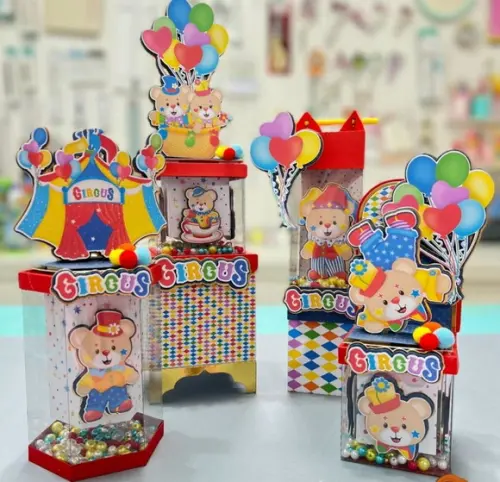 20 Caixinhas Luxo para Festa Tema Circo