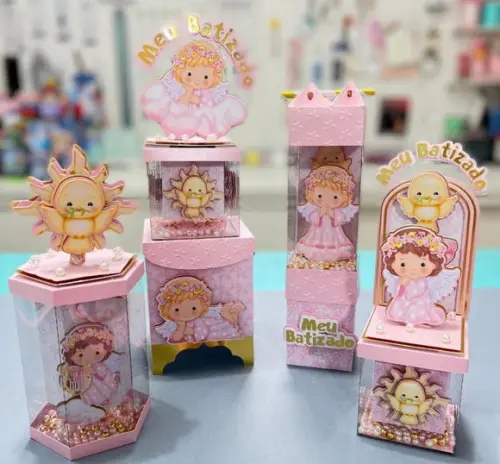 20 Caixinhas para Festa Tema Batizado Menina